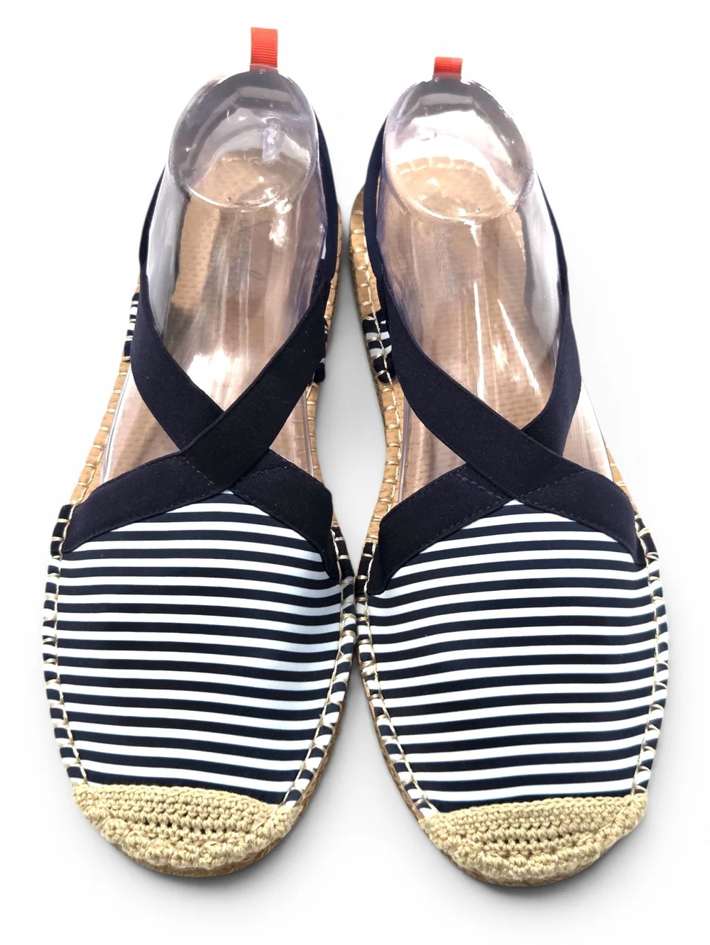 Sea Star Beachwear Seafarer Slingback Espadrille Sandals Navy/White Microstripe